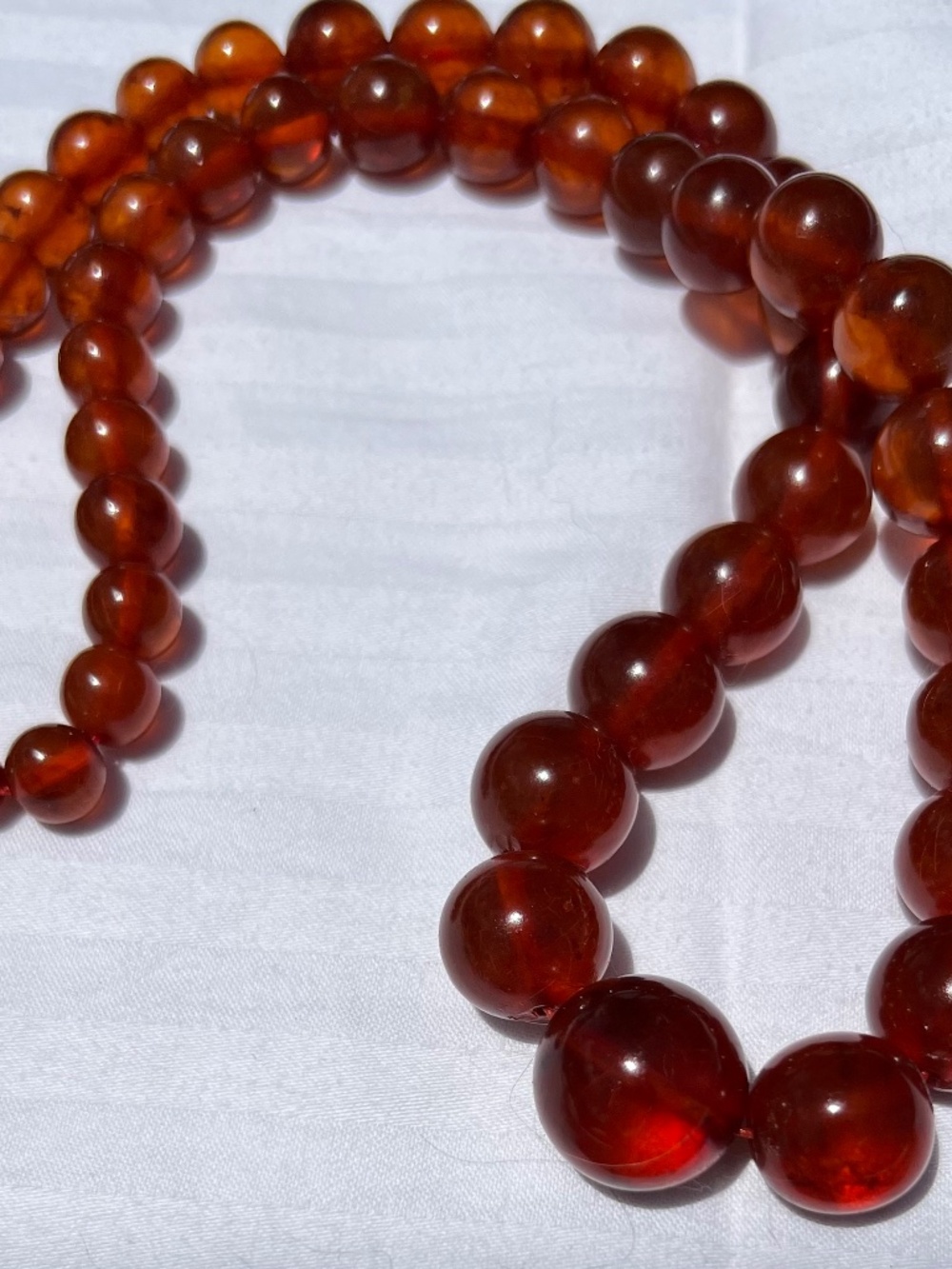 Vintage 24" Graduated  24" Baltic Cherry Amber Necklace - 68.67 Grams